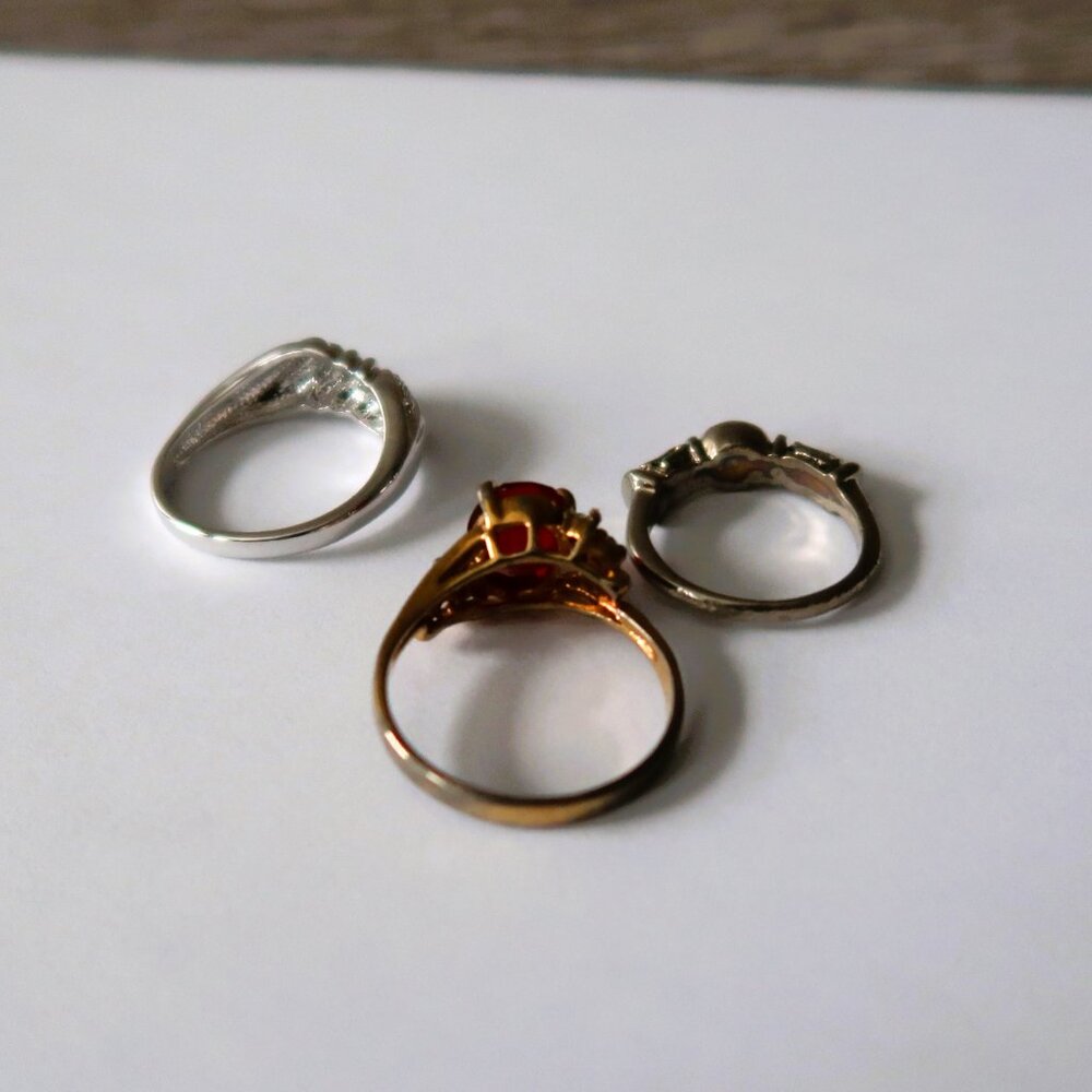 3 Pc Men's Ring Bundle Mixed Gold Silver Tone Sizes 6-9.75 - Picture 6 of 10